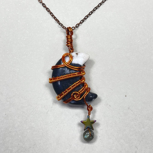 Yin Yang Stone Moon Pendant