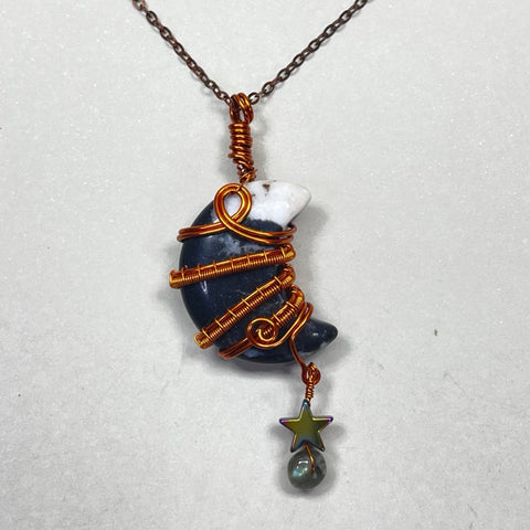 Yin Yang Stone Moon Pendant