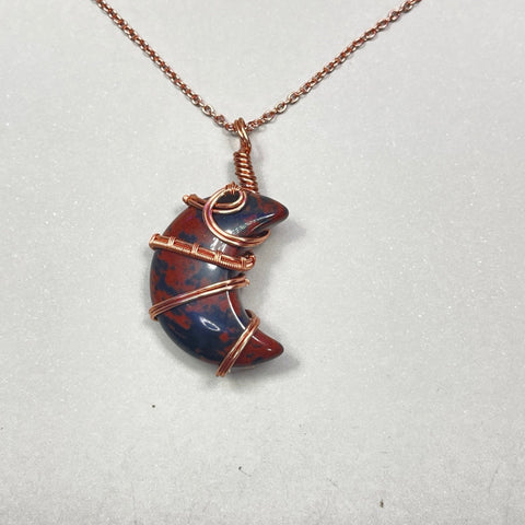 Mahogany Obsidian Moon Pendant