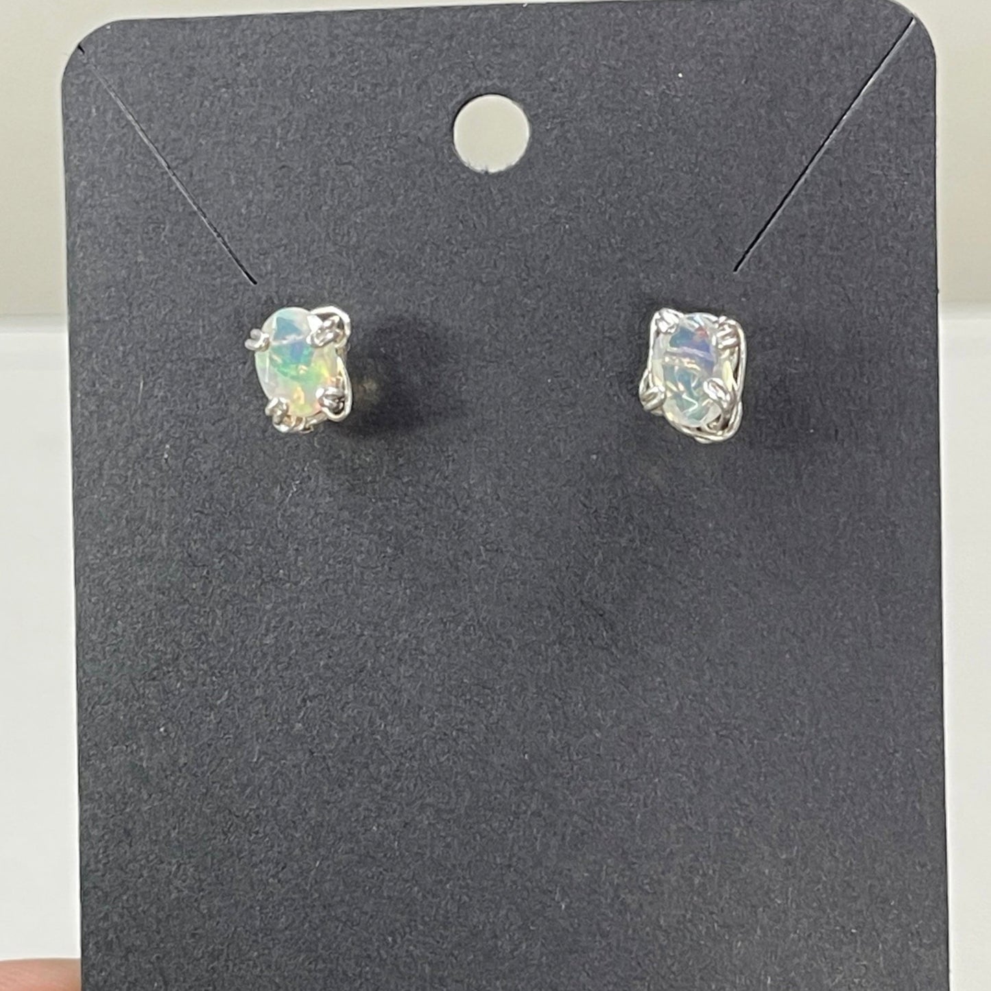 Sterling Silver Opal Studs