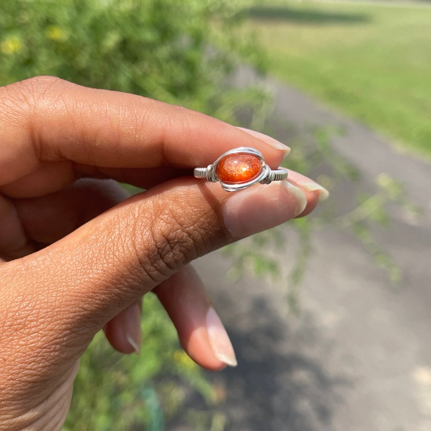 Silver Sunstone Ring