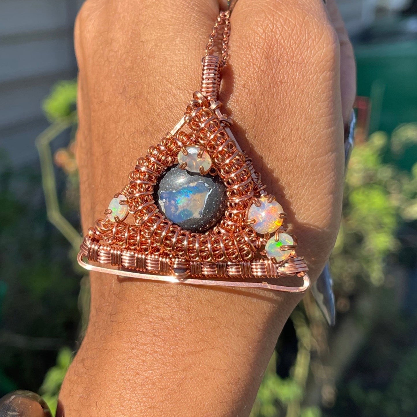 Intergalactic Opal Pyramid Pendant