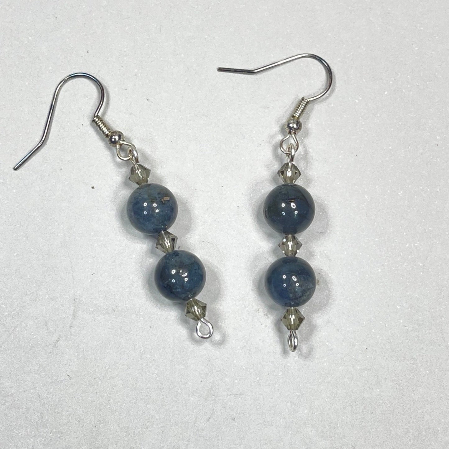 Grey Moonstone Double Stack Earrings