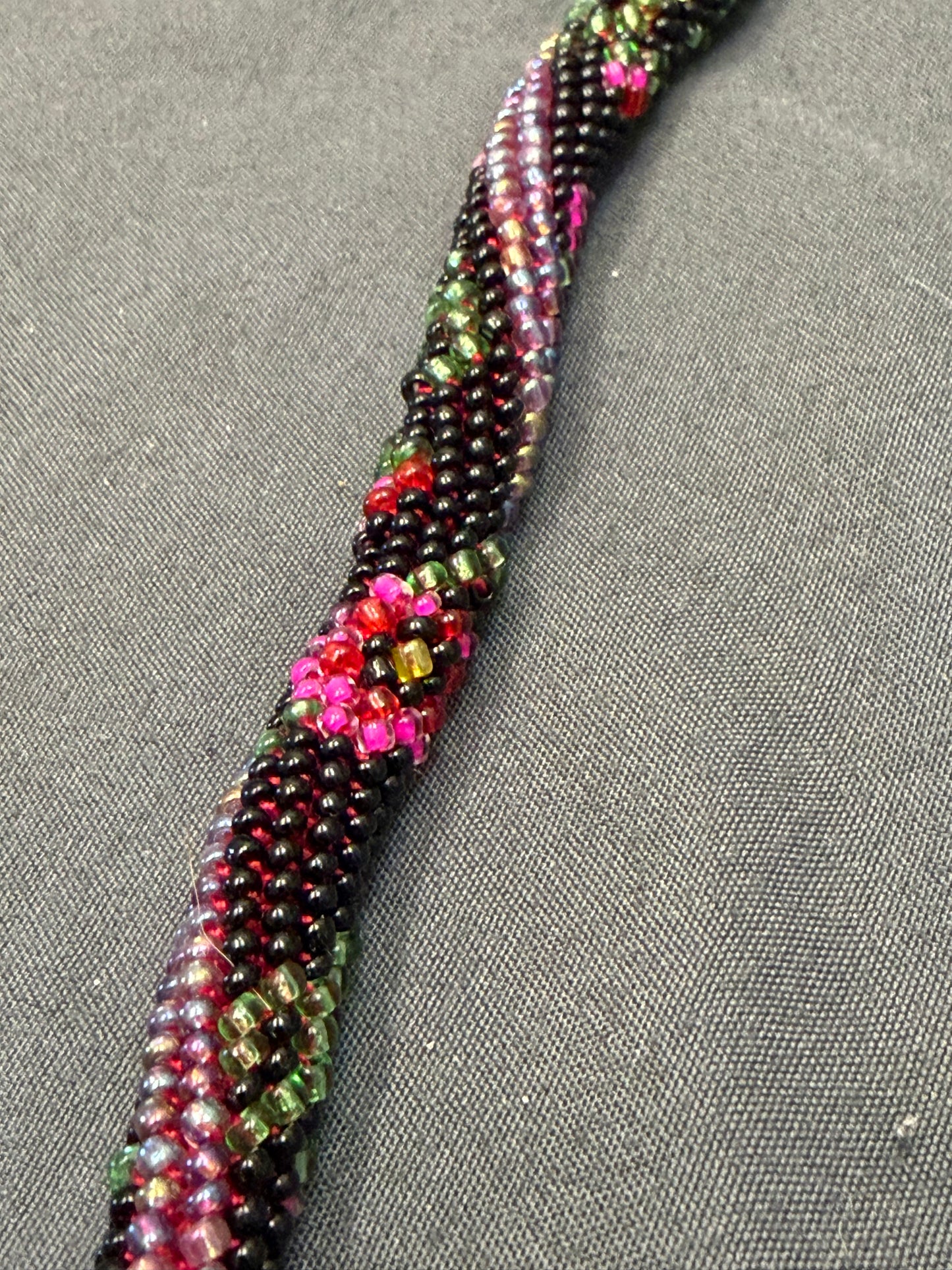 Handmade Crochet Floral Gradient Rope Necklace