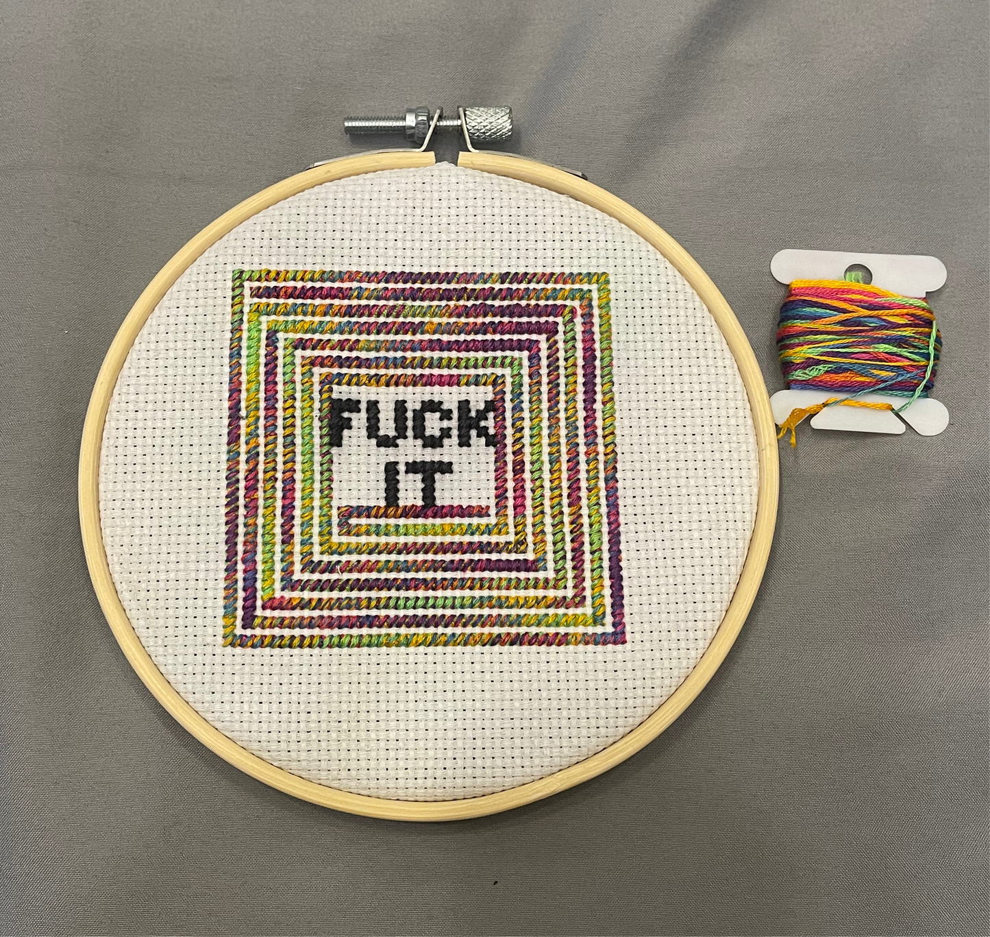 Vulgar Rainbow Variegated Free Counted Cross Stitch Pattern