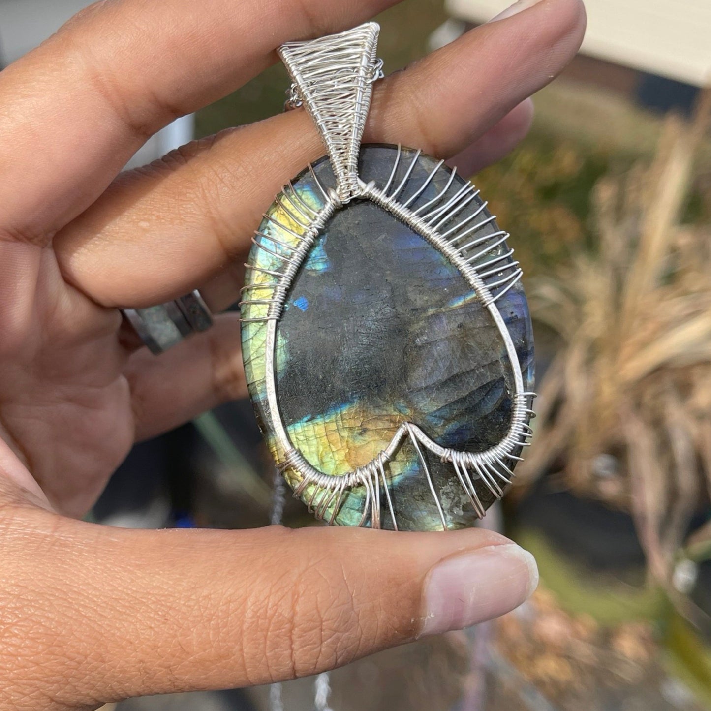 Statement Labradorite Tree of Love Pendant