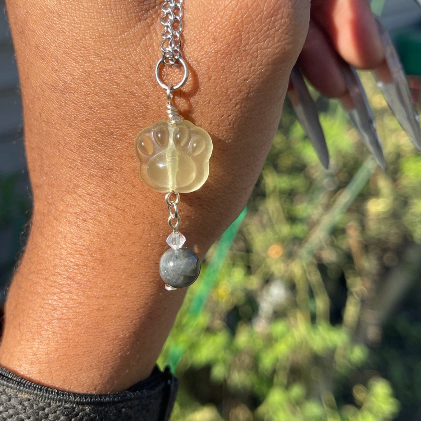 Lemon Citrine Cat Paw Necklace