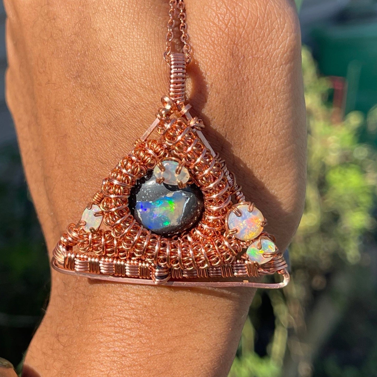Intergalactic Opal Pyramid Pendant