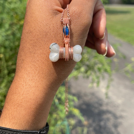 Labradorite Bone Pendant