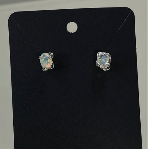 Sterling Silver Opal Studs