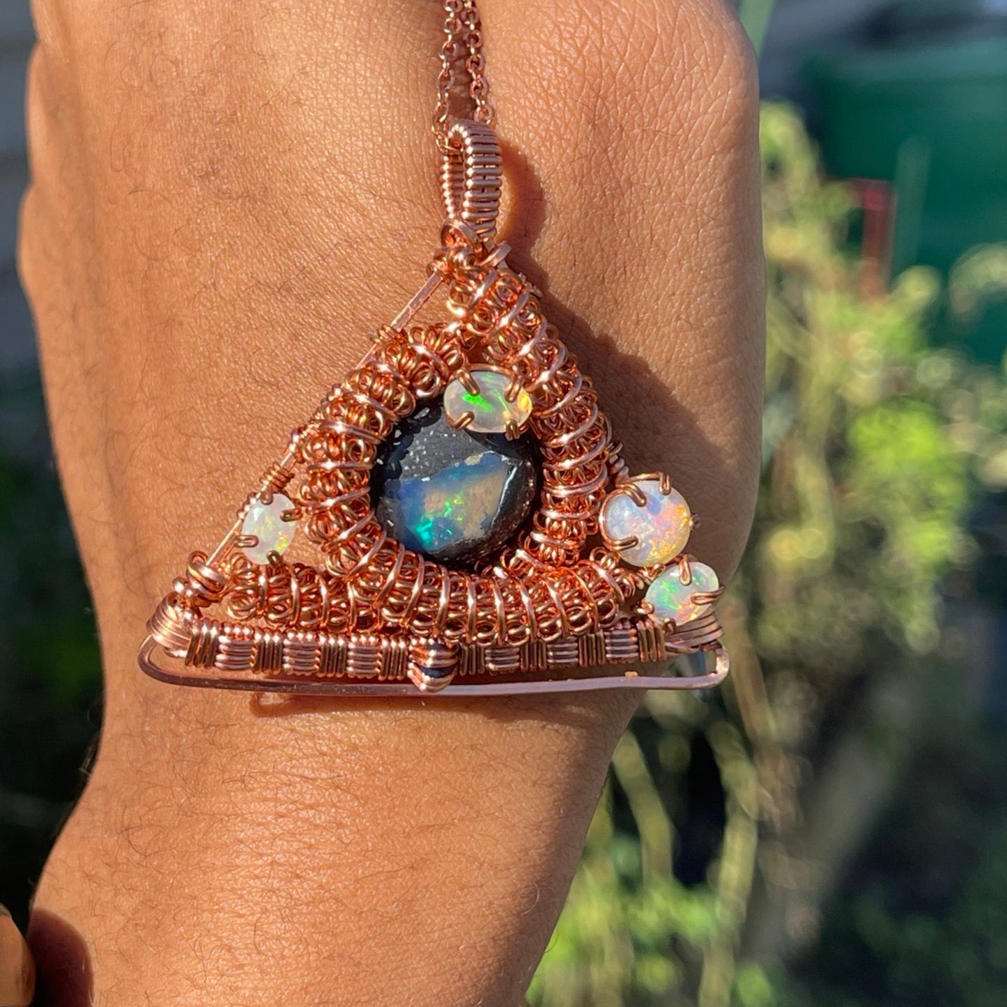 Intergalactic Opal Pyramid Pendant