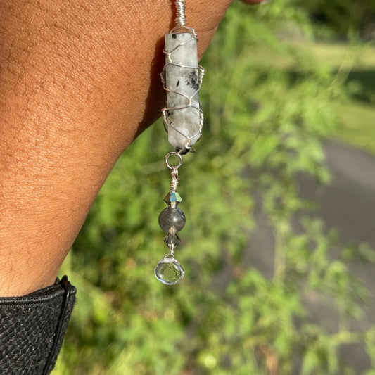 Rainbow Moonstone Point Pendant