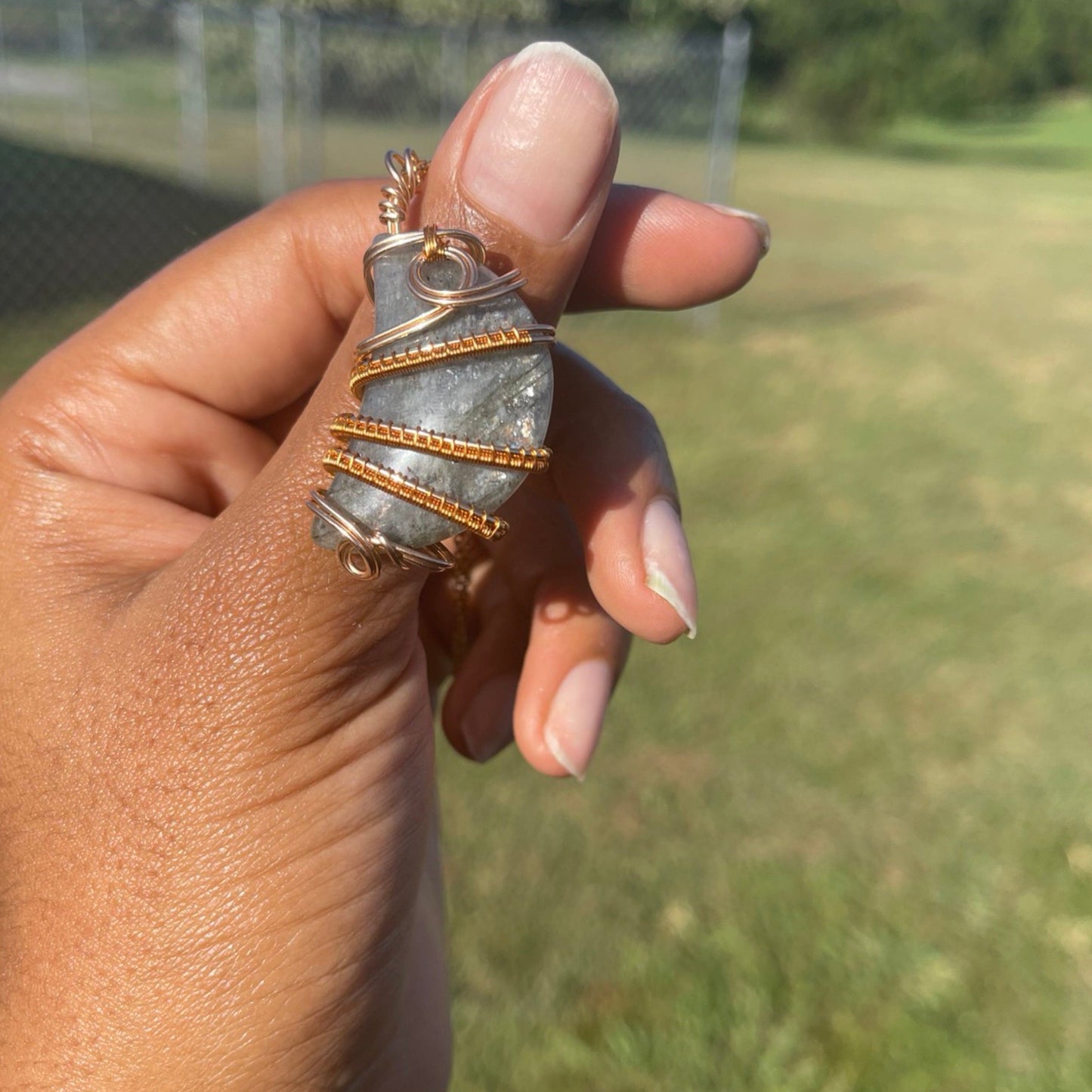 Labradorite Moon Pendants