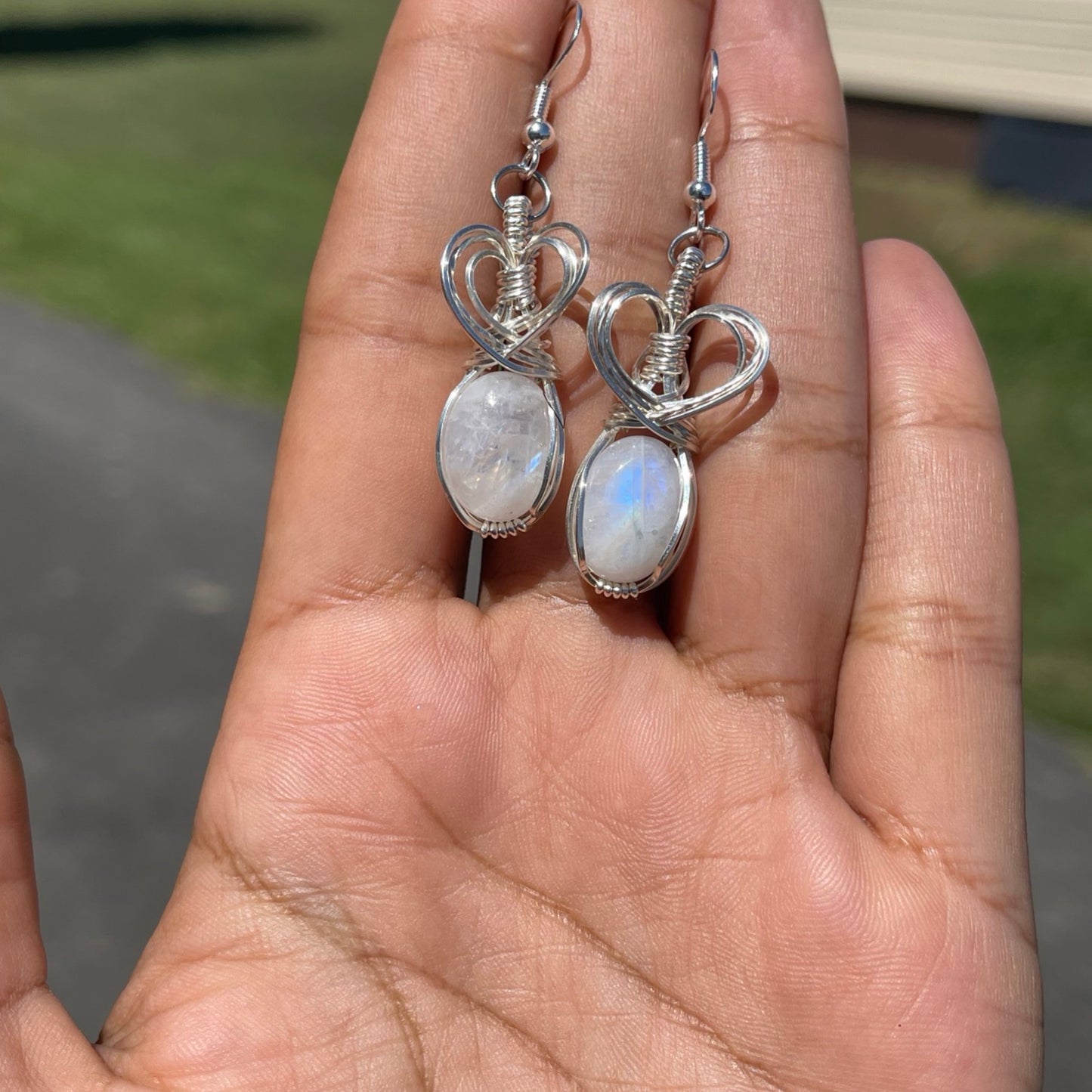 Sterling Silver Moonstone Earrings