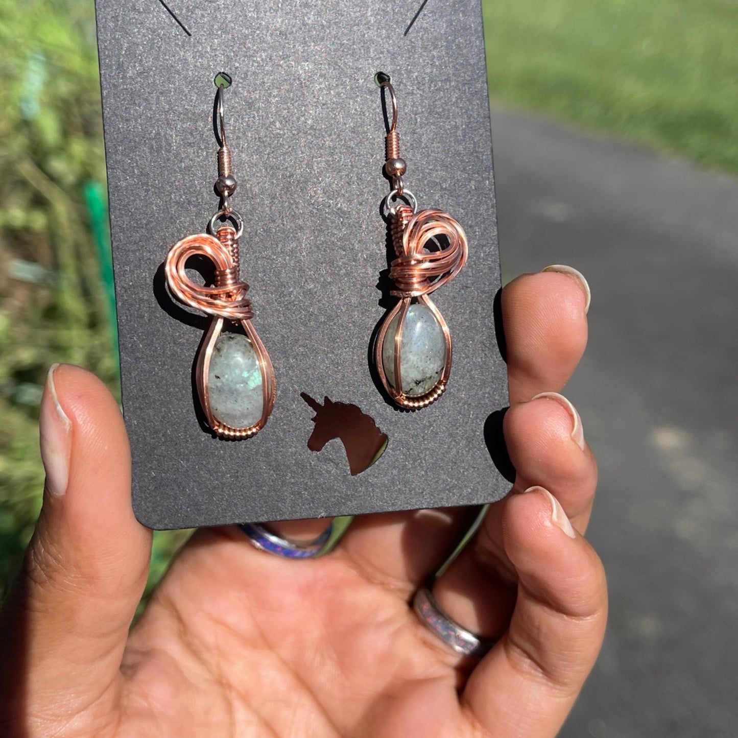 Copper Labradorite Earrings