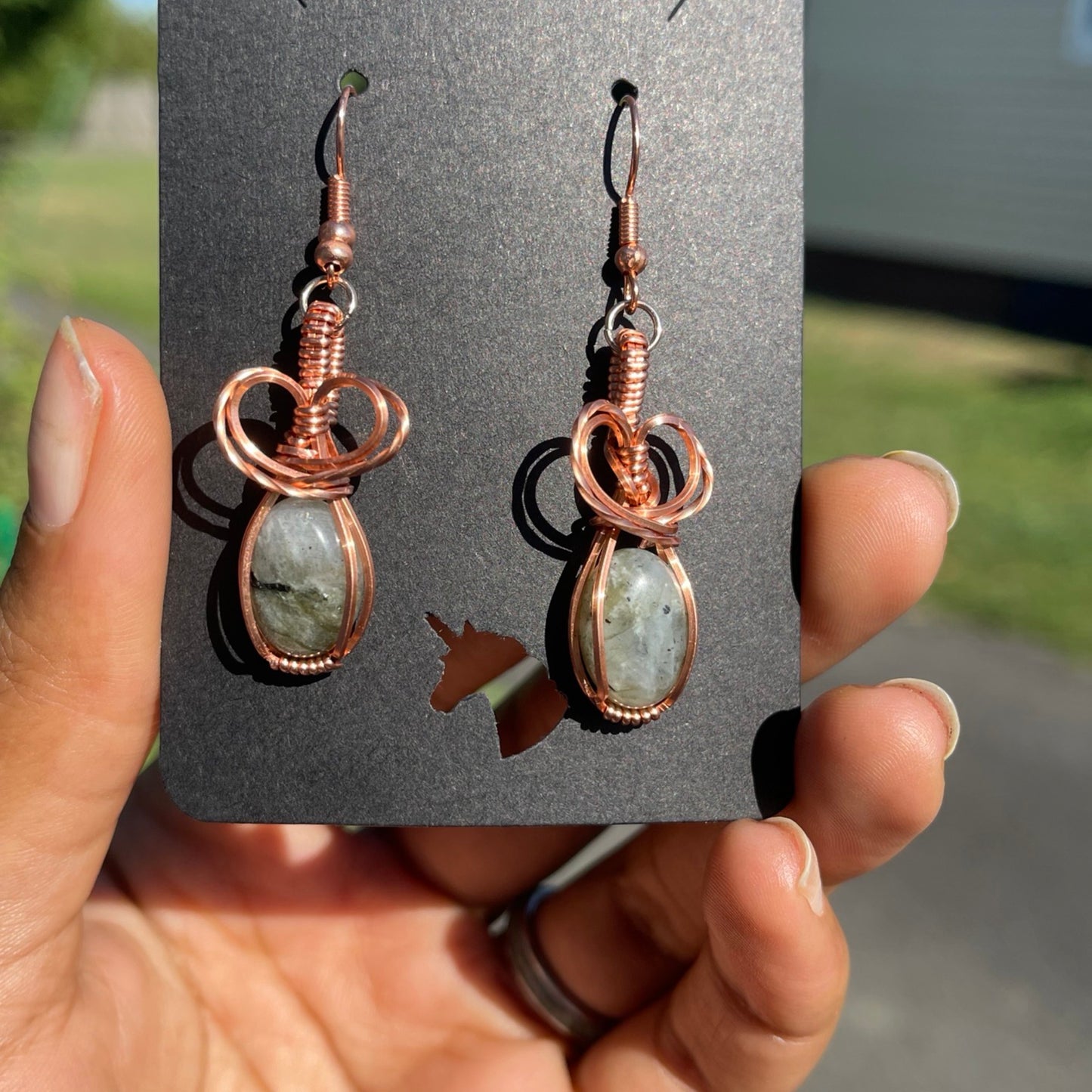 Copper Labradorite Earrings