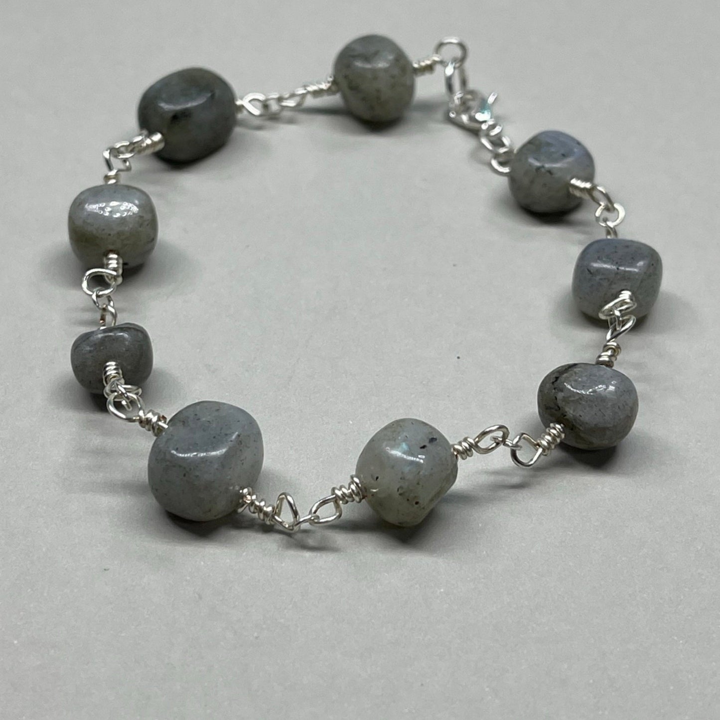 Beaded Square Labradorite Bracelet