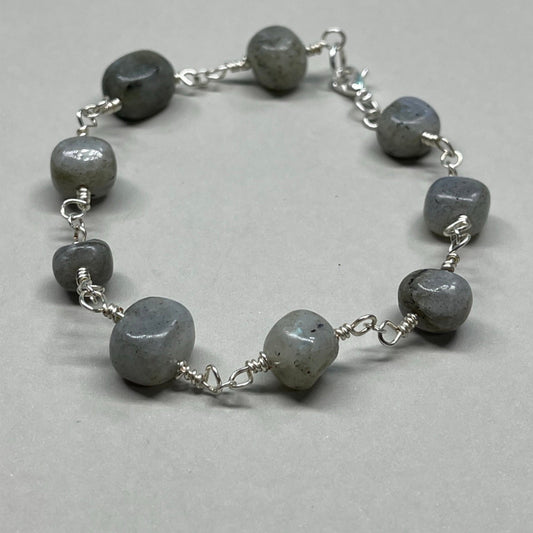 Beaded Square Labradorite Bracelet