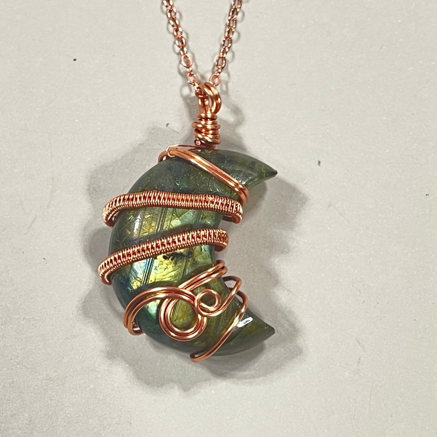 Labradorite Moon Pendants