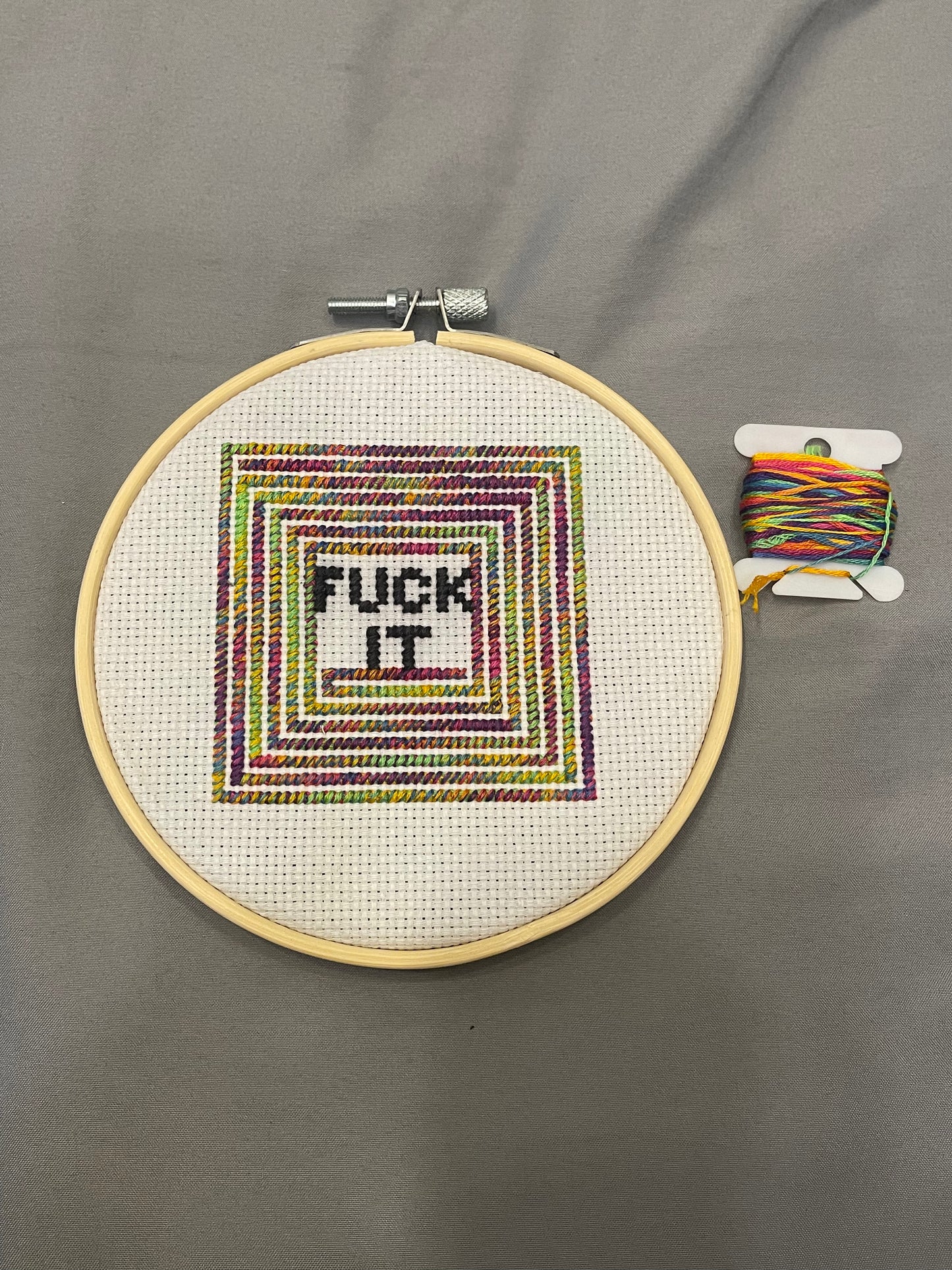 Vulgar Rainbow Variegated Free Counted Cross Stitch Pattern