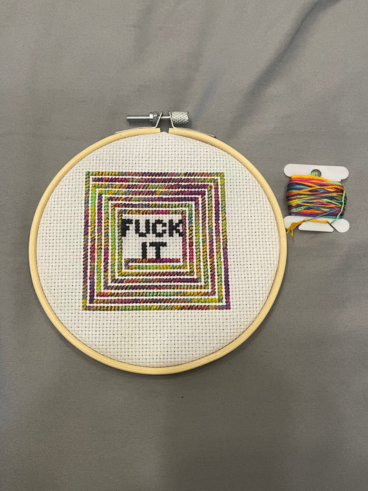 Vulgar Rainbow Variegated Free Counted Cross Stitch Pattern