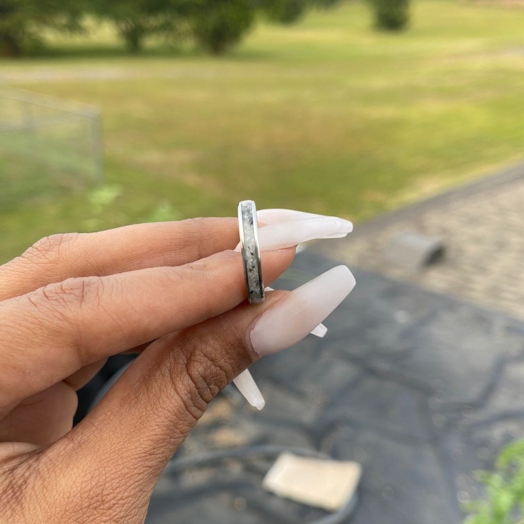 Slim Moon Inlay Ring