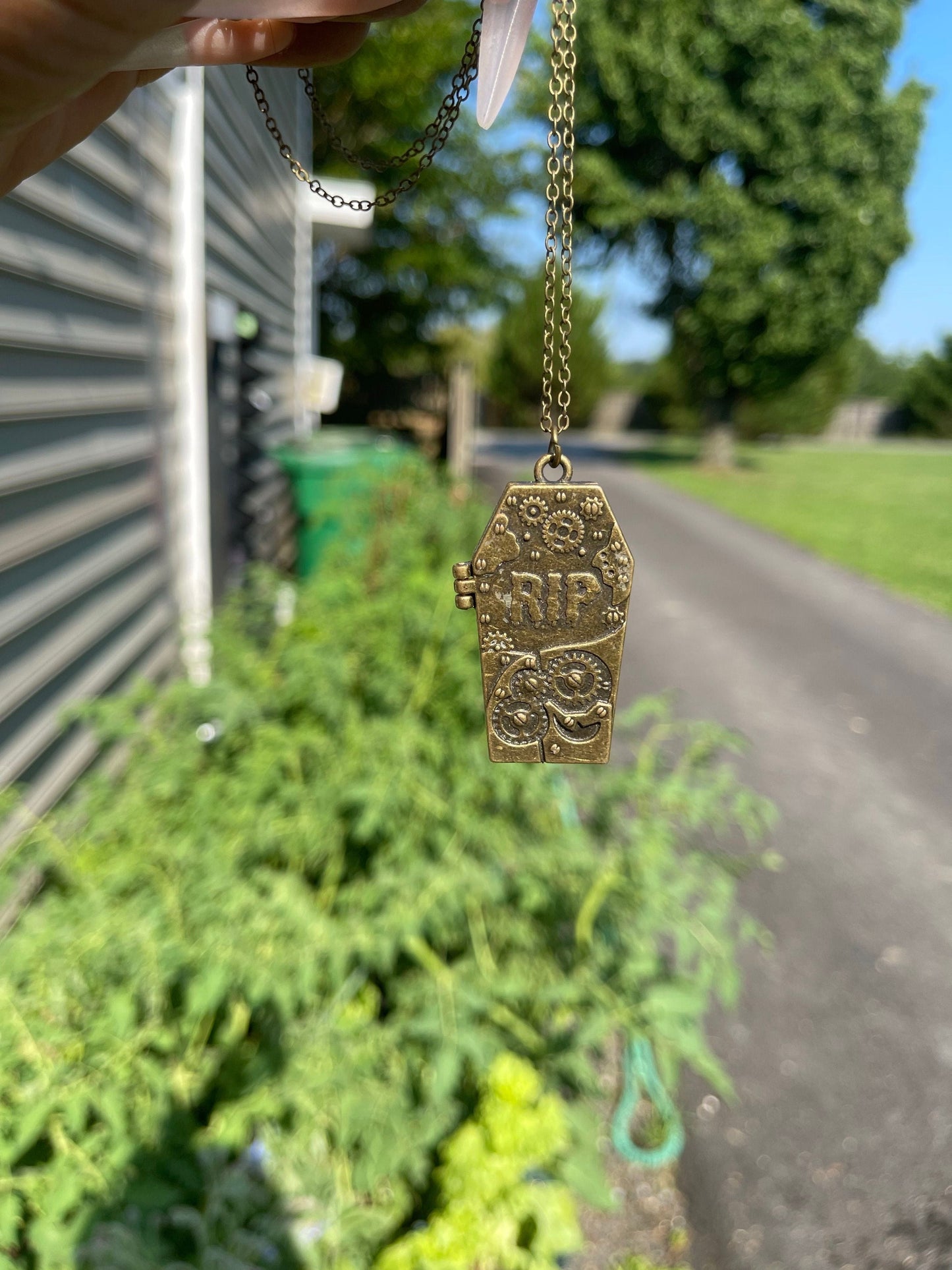 Beauty in Death Coffin Locket Pendant