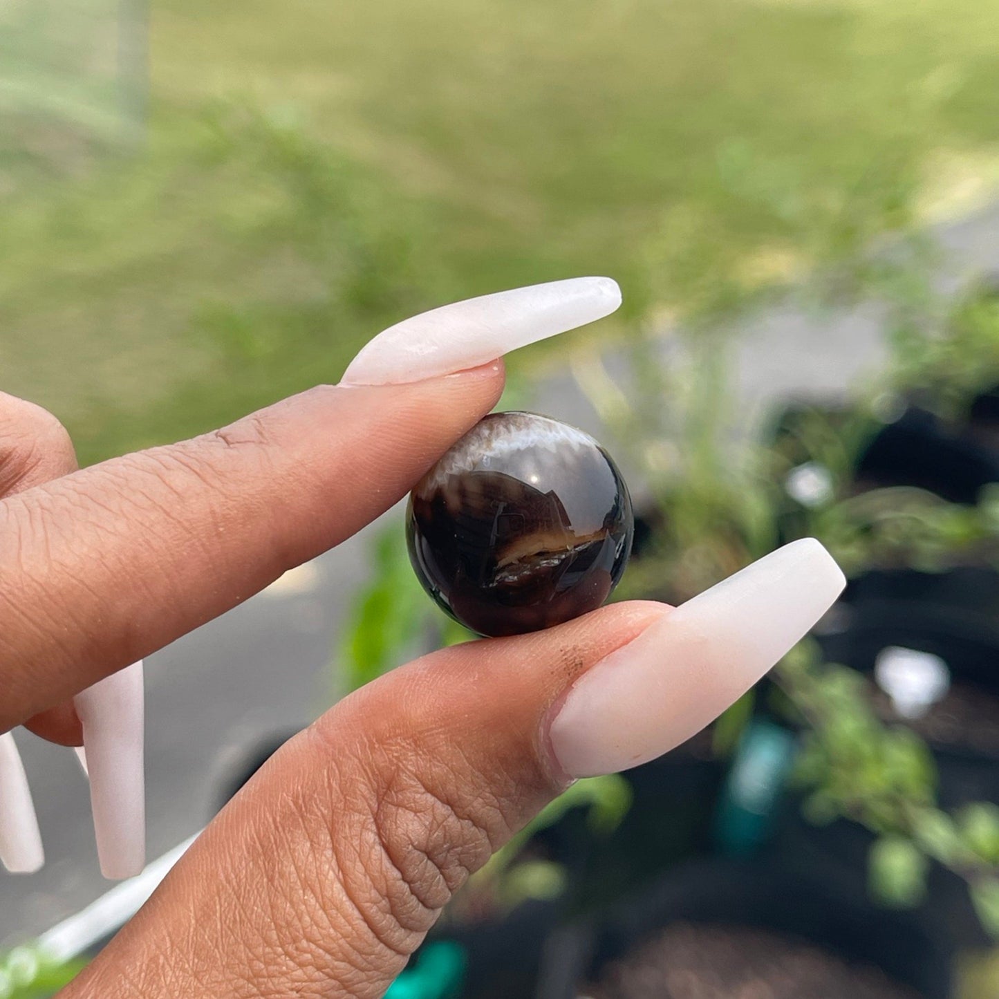 Black Agate Geode Mini Sphere Set