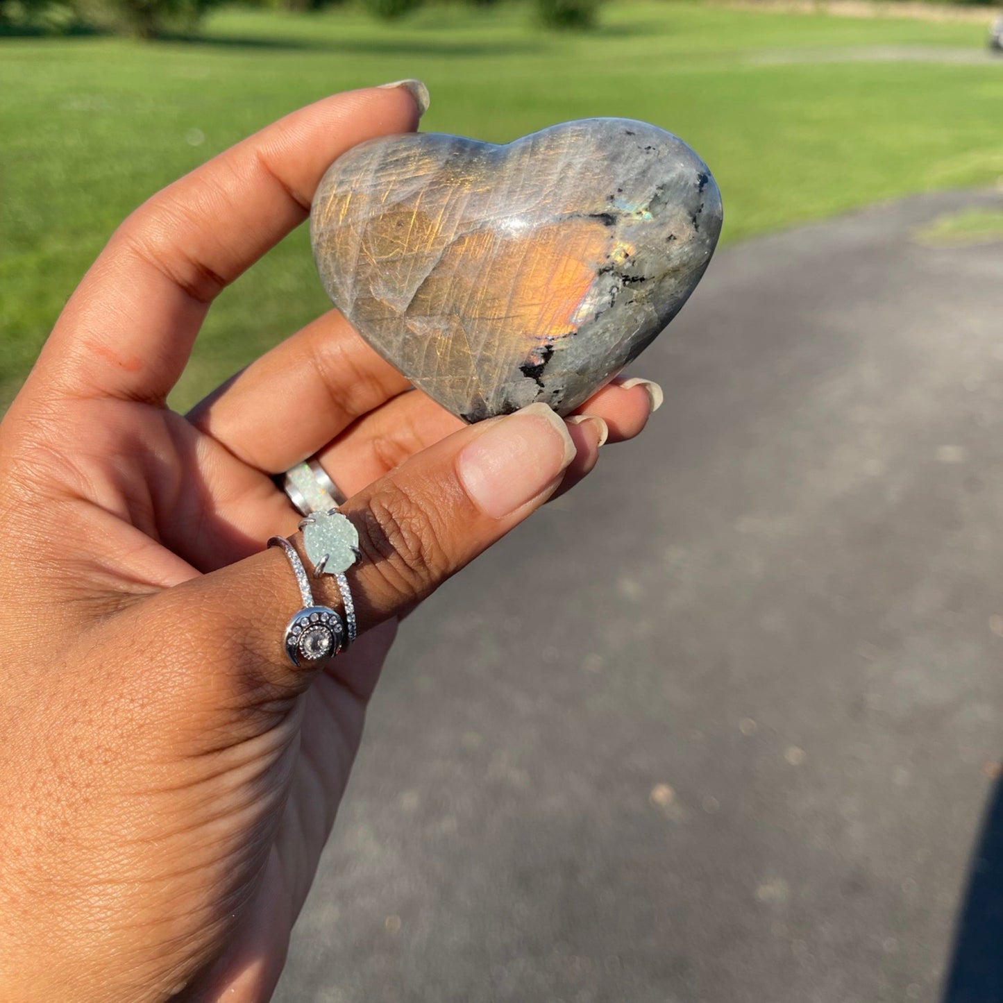 Labradorite Heart Decor