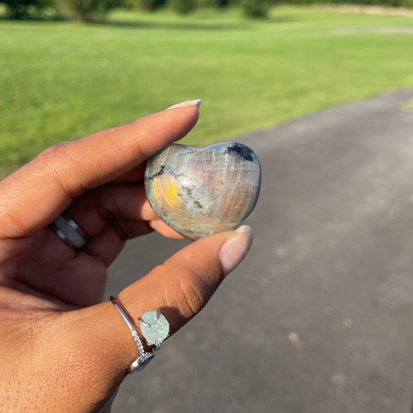 Labradorite Heart Decor