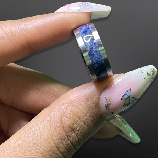 Glowing Night Sky Opal Inlay Ring