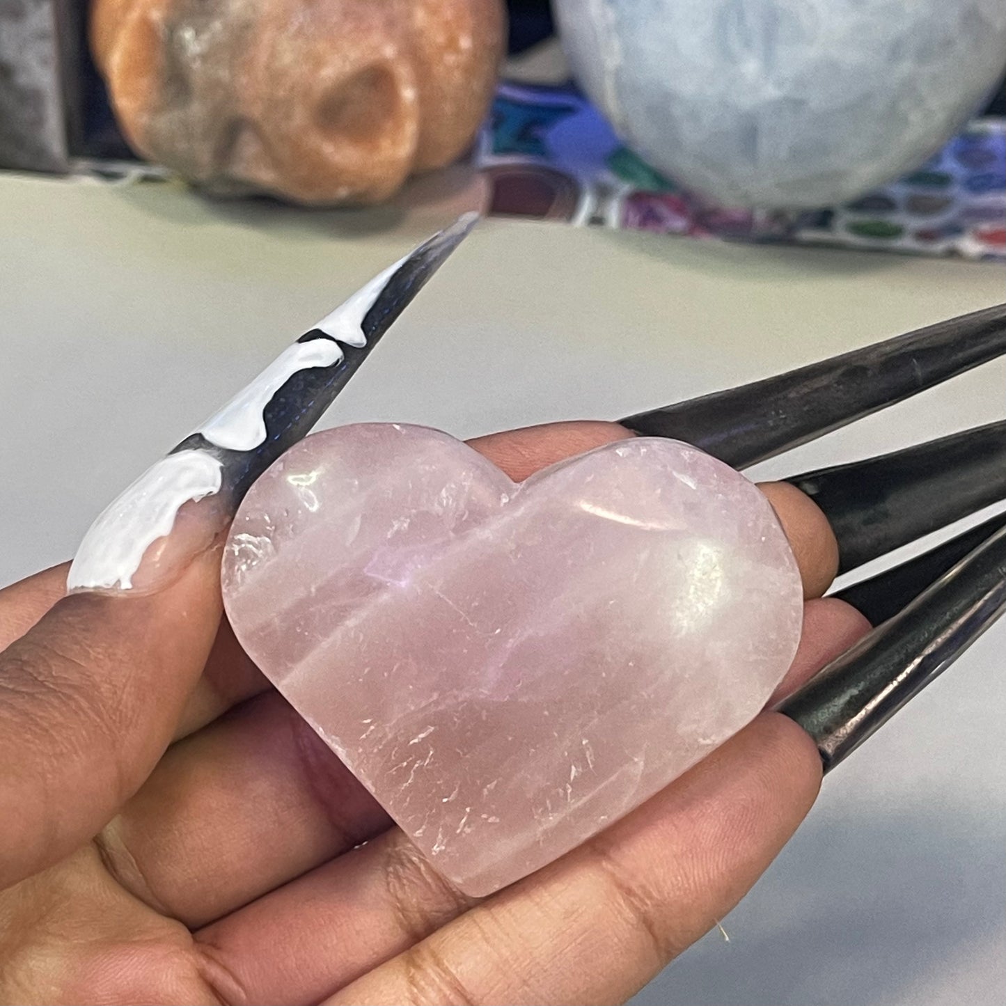 Chunky Rose Quartz Hearts