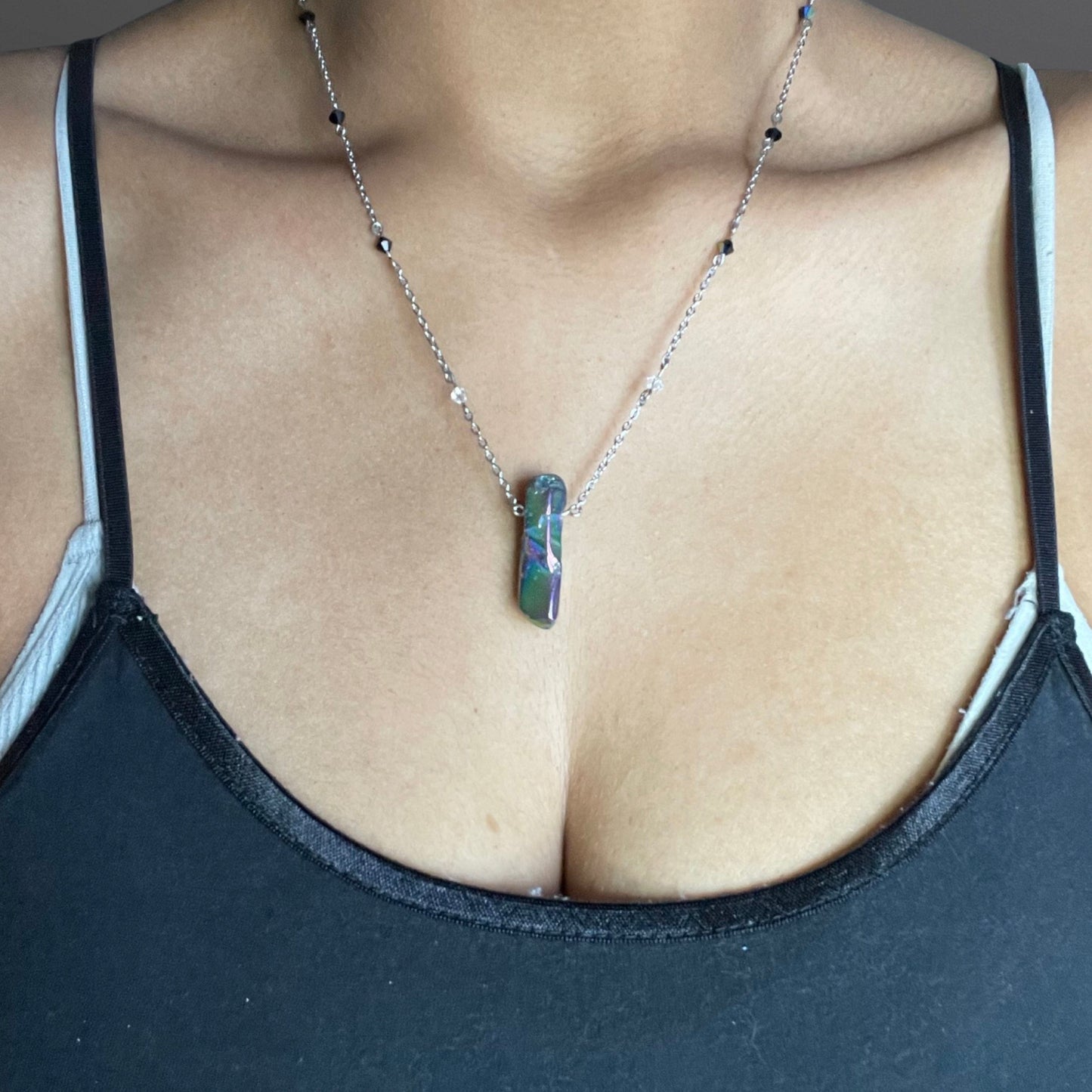 Rainbow Aura Quartz Satellite Chokers
