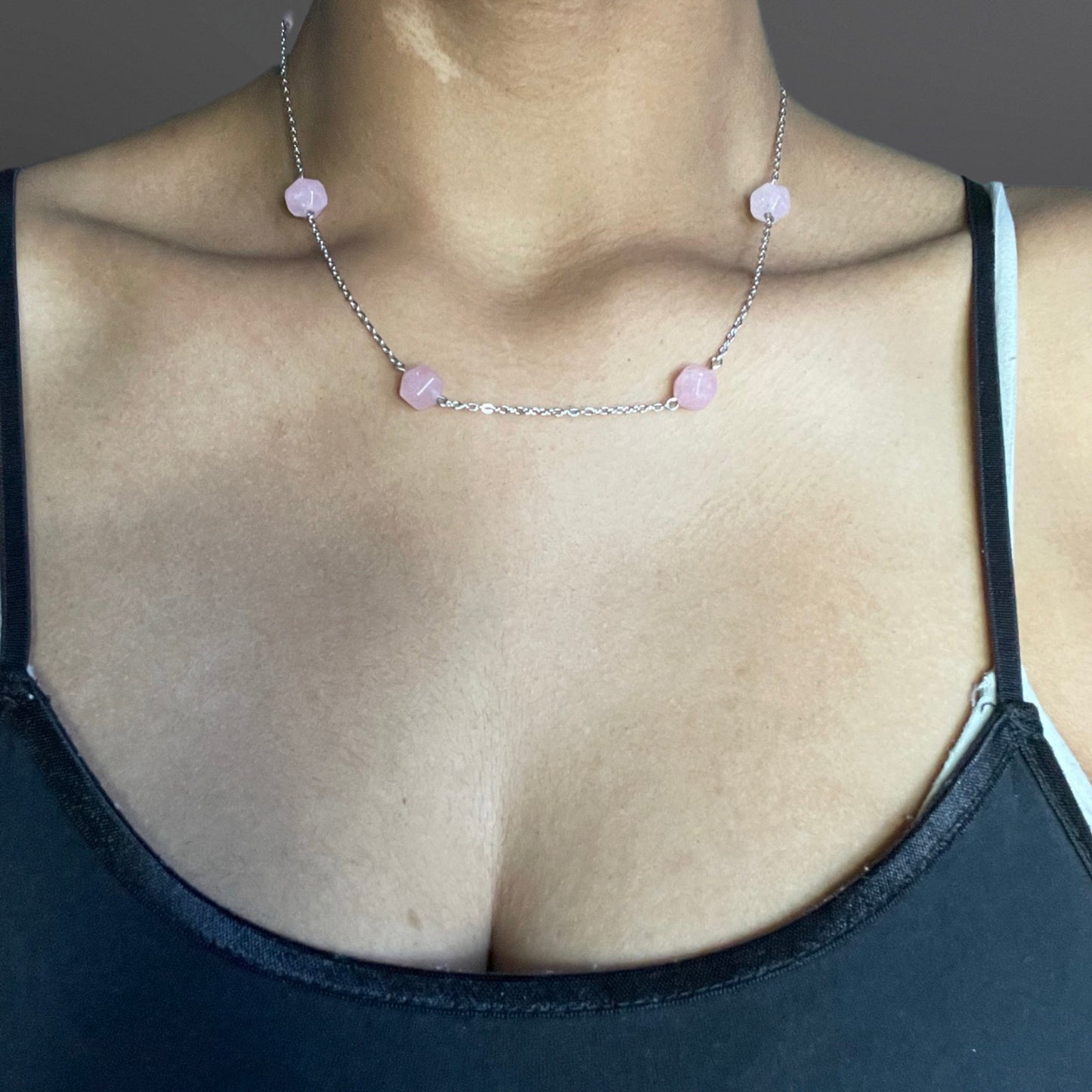 Rose Quartz Satellite Chokers