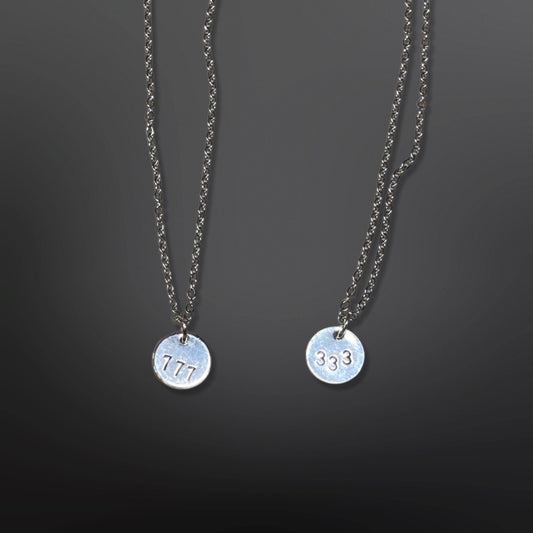 Angel Numbers Stamped Circle Necklace