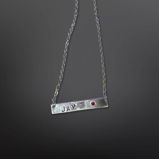 Personalized Stamped Bar Necklace