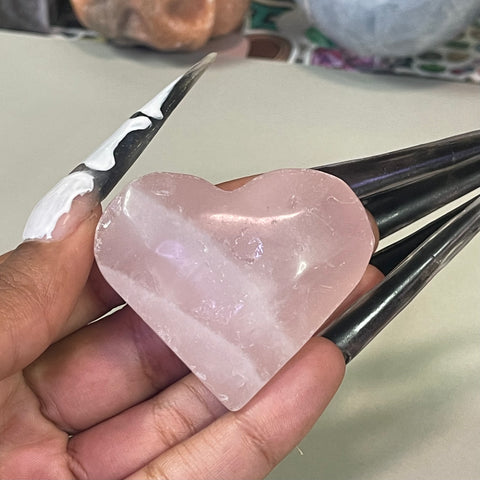 Chunky Rose Quartz Hearts