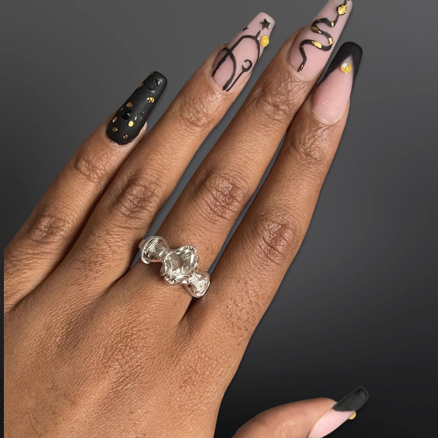 Faceted Clear Quartz Ring