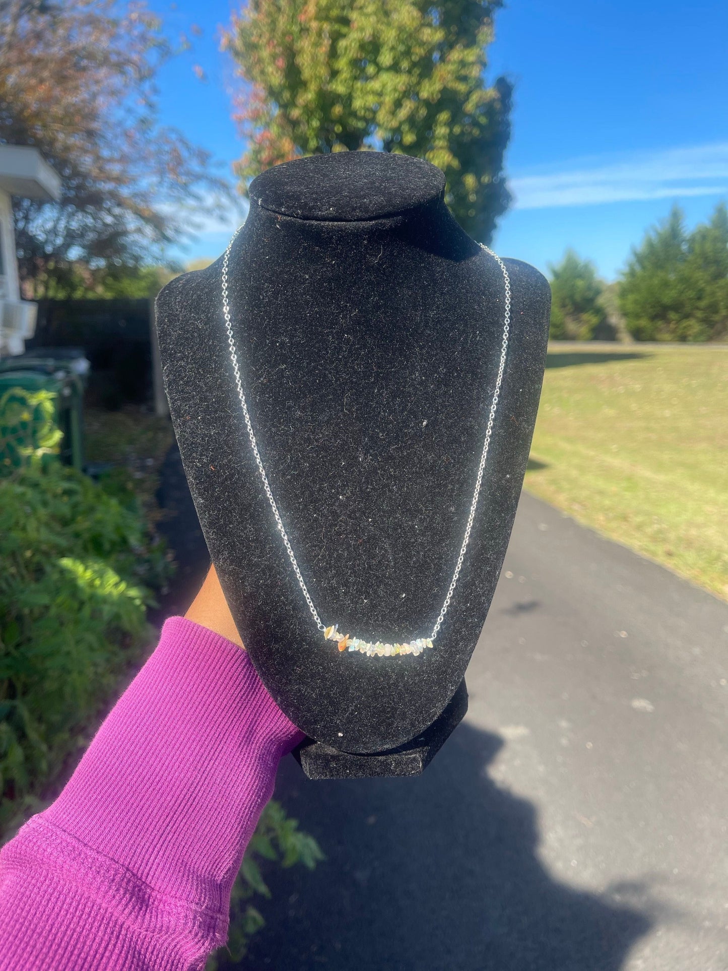 Silver Filled Ethiopian Opal Necklaces