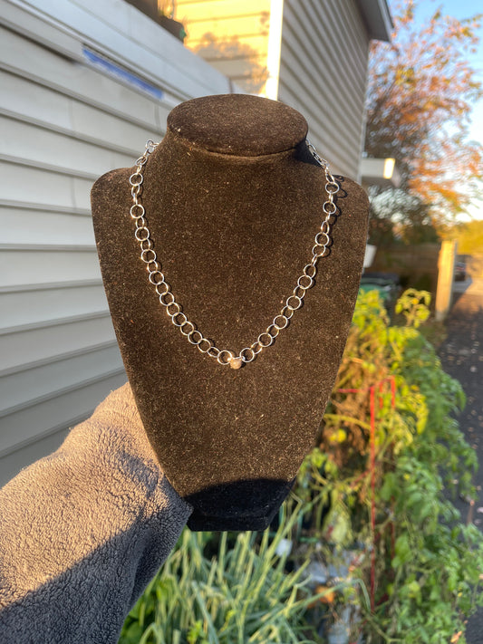 Stainless Steel Grey Moonstone Chainmaille Necklace