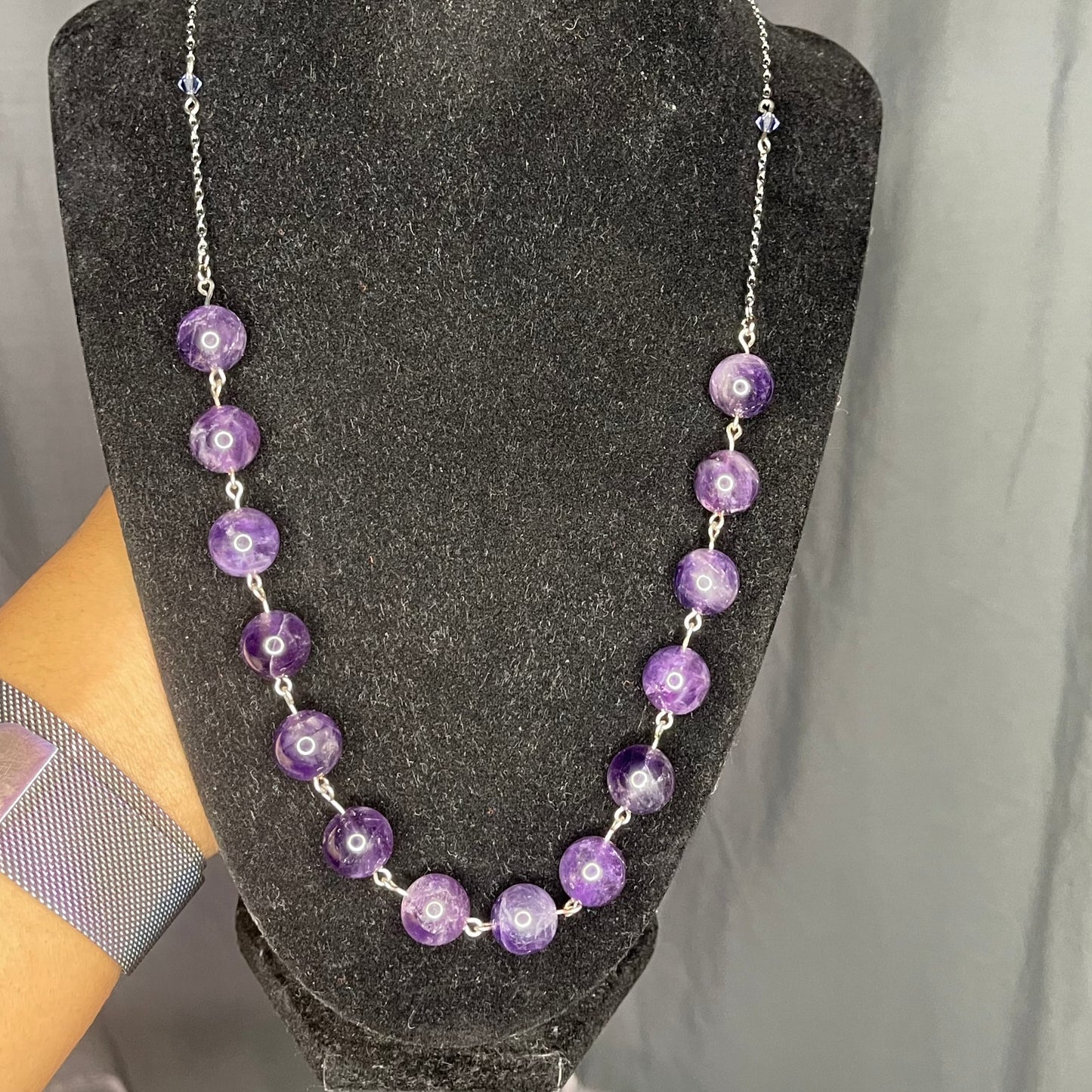 Chunky Amethyst Beaded Necklace