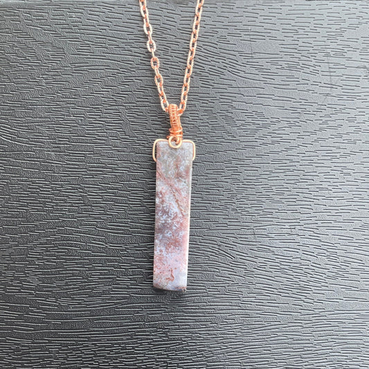 Indian Agate Simple Bar Pendant
