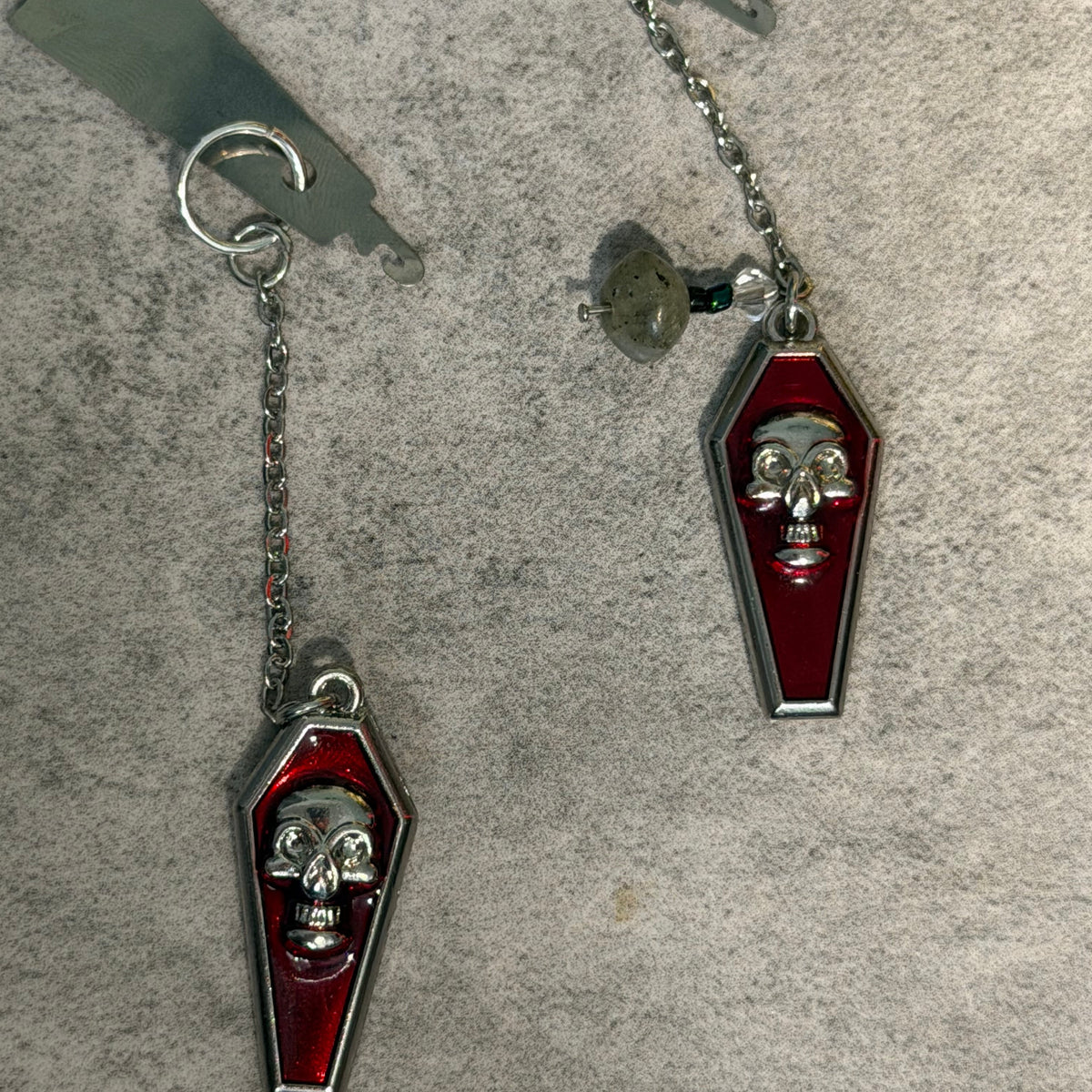 Witchy Gothic Coffin Skull Magnetic Enamel Needle Minder with Threader for Cross Stitch Embroidery Needle Nanny PICK YOUR STYLE