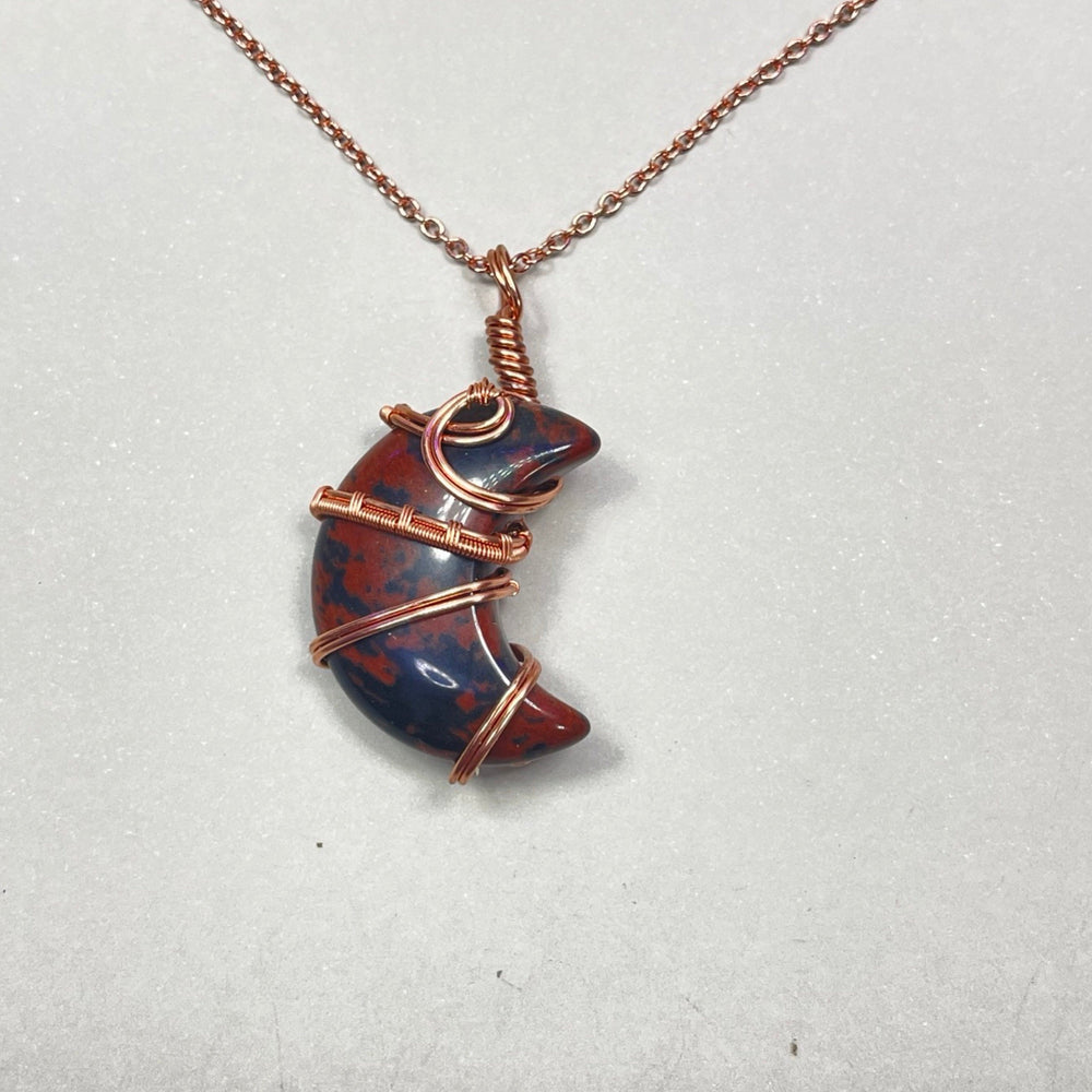 Mahogany Obsidian Moon Pendant
