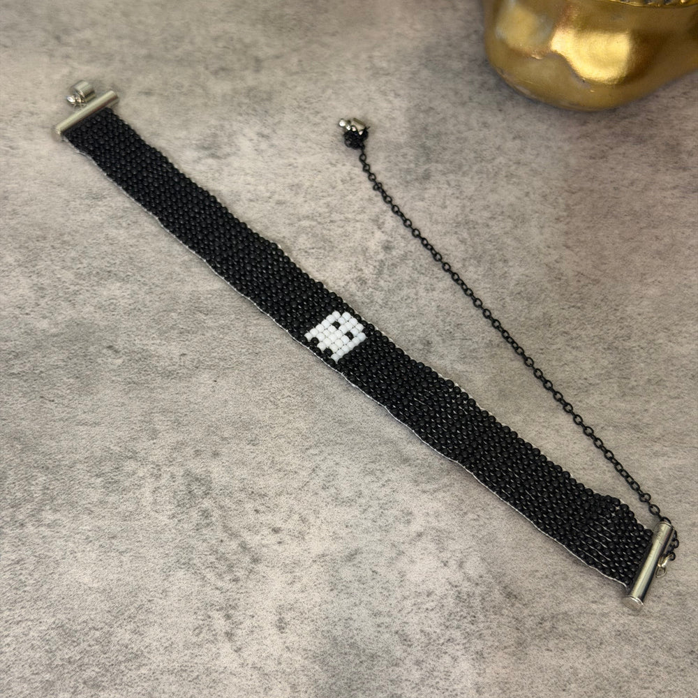 Loom Beaded Goth Y2K Ghost Choker Necklace
