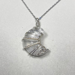 Clear Quartz Moon Pendant