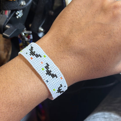 Loom Beaded Goth Y2K Bat Cuff Bracelet