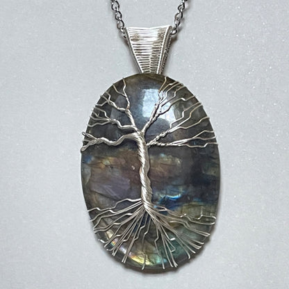 Statement Labradorite Tree of Love Pendant