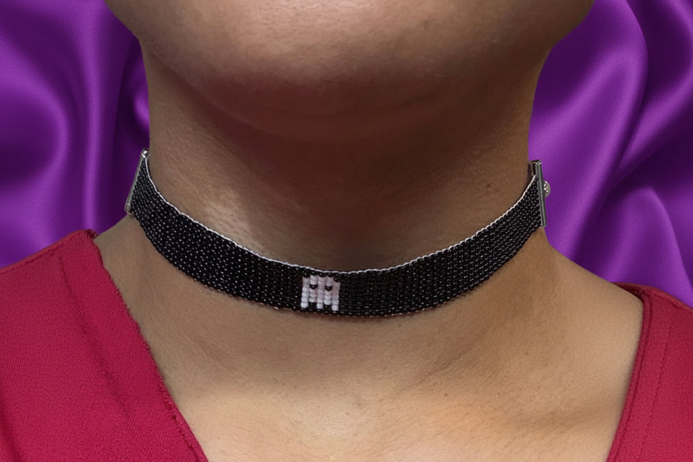Loom Beaded Goth Y2K Ghost Choker Necklace