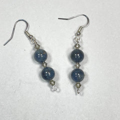 Grey Moonstone Double Stack Earrings